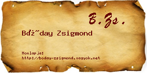 Bóday Zsigmond névjegykártya